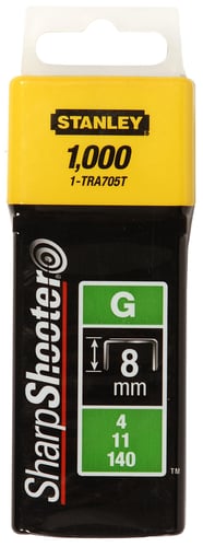Stanley hæfteklammer type g 8 mm x 1000 stk - 1