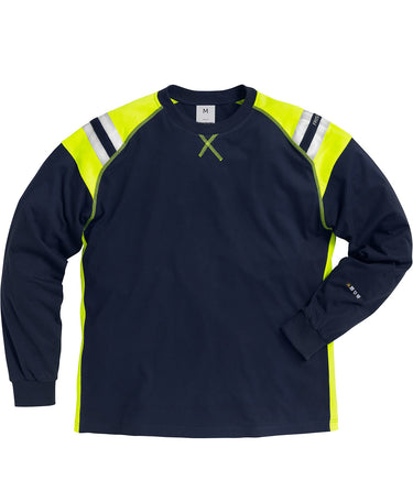 Fristads Flamestat langærmet t-shirt 7072 Mørk Marine str 2XL - 1