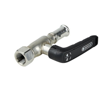 Henco kuglehane pres/indvendig gevind med håndtag 16 mm x 1/2" rustfrit stål - 1