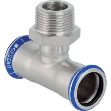 Geberit Mapress rf t-stykke med udvendigt gevind: d=22mm R=3/4" d1=22mm - 1