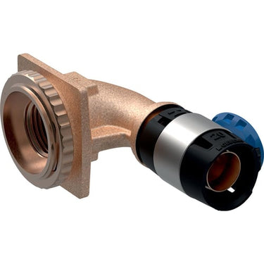 Geberit FlowFit tilslutningsvinkel 90° 16mmx1/2" t/indb.cisterne blyfri rødgods - 1