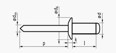 4,0X8 rundhovedet alu/alu standard blindnitte - 1