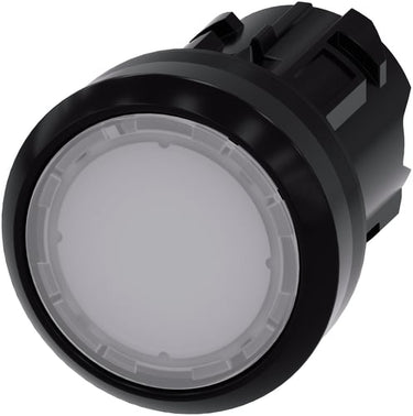 Lystrykknap 22 mm rund plastik hvid flad - 1