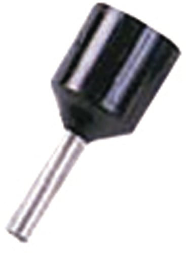 Isoleret terminalrør med bred krave sort 1,5mm² L=8mm - 1