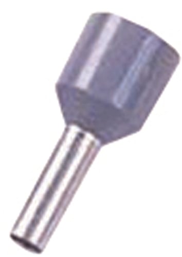 Isoleret terminalrør med bred krave grå 4mm² L=10mm - 1