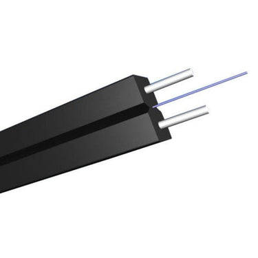 Flad drop kabel 2xG657A2 tromle 2km sort - 1
