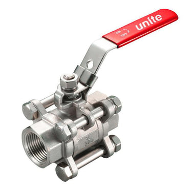 UNITE kuglehane 3-delt muffe/muffe AISI 316 3/4" - 1