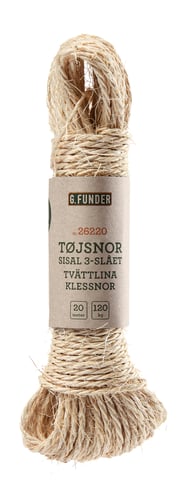 Tøjsnor sisal 3 mm 20 meter - 1