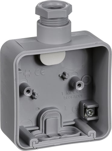 OPUS 74 Industri underlag 1 modul med 1 forskruning M20 lys mellemgrå - 1