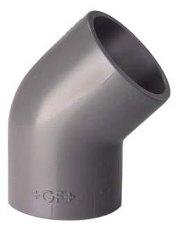 Vinkel pvc 45° muffe/muffe 63 mm PN16 - 1