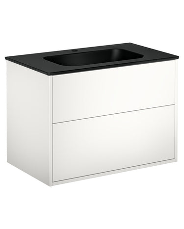 Gustavsberg Artic møbelsæt 80cm 2sk/vask mat sort/hvid - 1