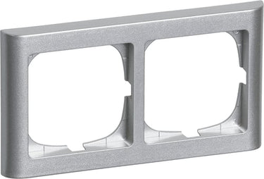 FUGA ramme Softline 63 2 modul vandret dobbelt stålmetallic - 1
