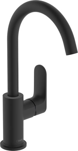 hansgrohe Rebris S 1-grebs håndvaskarmatur 210 m/svingtud og løft-op bv mat sort - 1