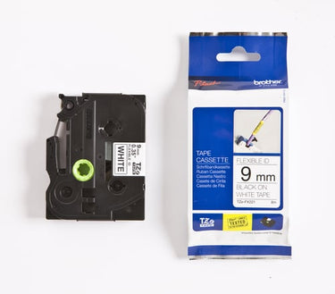 Brother TZEFX 221 Tape sort/hvid 9mm - 1