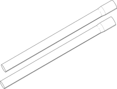 Sugerør alu. Ø36 2x500 mm prof - 1