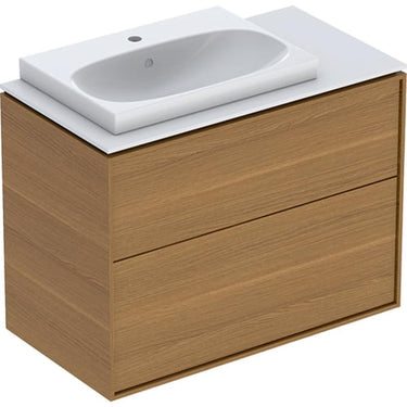 Ifö Sense Art sæt håndvask til bordmontering med underskab arbejdsplade to skuffer 60 cm eg - 1
