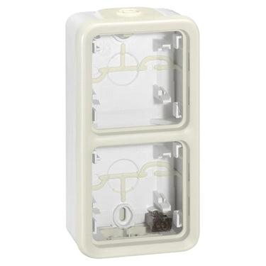 Plexo 55 IP55 underlag lodret 4 modul membran hvid - 1