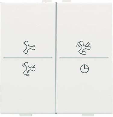 Tangent med ventilations-symboler til trådløst 4-tryk white coated - 1