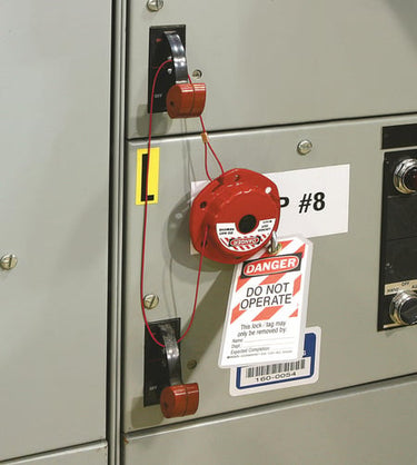 Rød Mini-kabel-lockout med stålkabel - 1