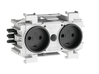 Stikkontakt Ecoline 2xDK frontm. 9011 - 1