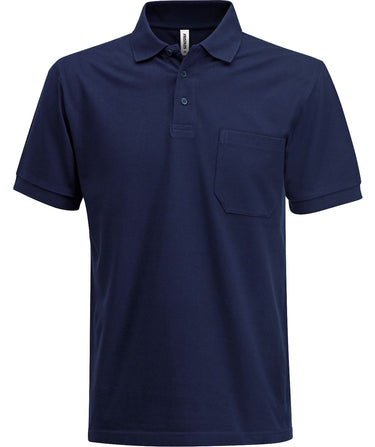 Poloshirt med lomme mørk blå - 1