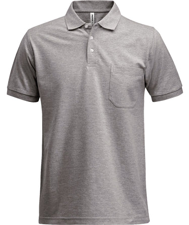 Poloshirt med lomme gråmeleret 2XL - 1