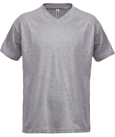 T-shirt V-hals Grå Meleret L - 1