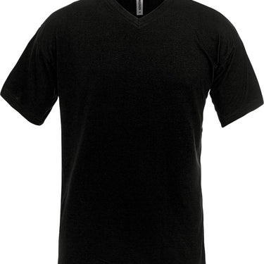 T-shirt V-hals Sort L - 1