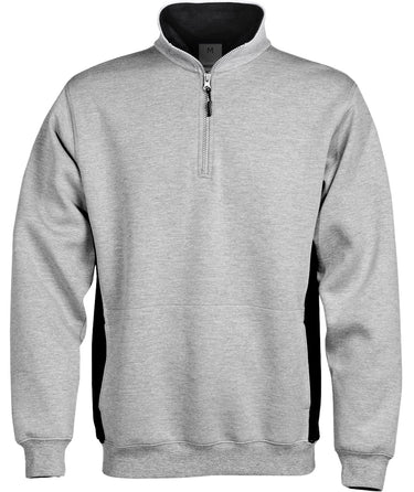 Sweatshirt Med Lynlås Gråmeleret M - 1