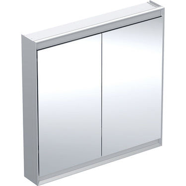 Geberit ONE spejlskab med ComfortLight 2 låger væg 90 x 90 cm alu - 1