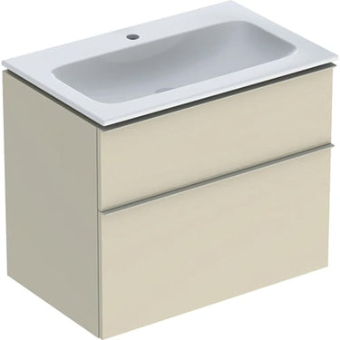 Geberit Icon møbelpakke 750 x 480 x 630 mm 2 skuffer sandgrå porcelæn lakeret blankpoleret - 1