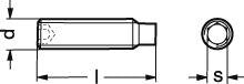 M10X35 ISO 4028 sort pinol skrue med tap - 1