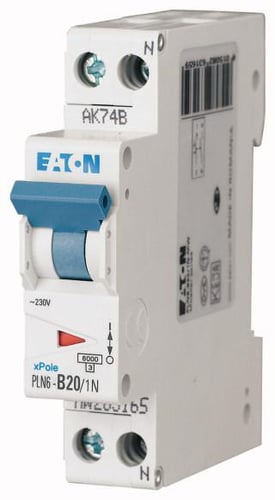 Automatsikring (MCB) 20A 1pole+N 1M type B - 1