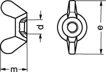 M20 DIN 315 messing fløjmøtrik svær model - 1