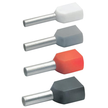 Isoleret dobbelt terminalrør 2 x 10 mm² rød L26 - 1