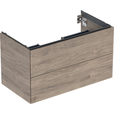 Geberit ONE underskab t/håndvask to skuffer 900 x 504 x 470 mm nød melamin - 1