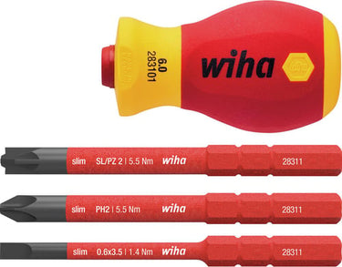 Wiha skruetrækkersæt SlimVario Stubby VDE 1000V 4 dele - 1