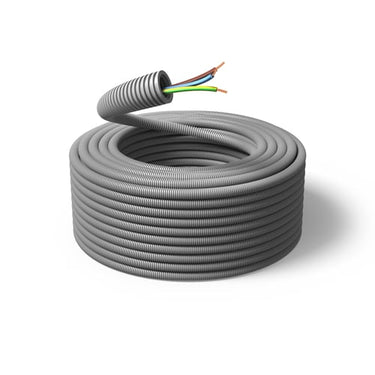 16MM (5/8") KABELRØR PVL HALOGENFRI (H07Z1-U) 750N GRÅ 3G2,5 R100 - 1