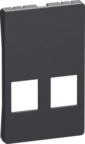 LK FUGA afdækning for Dataudtag for 2x Keystone RJ45 (Small/Large) 1,5 modul koksgrå - 1