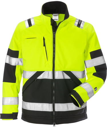 Fristads Hi-Vis softshell jakke kl.2 4083 gul/sort str S - 1