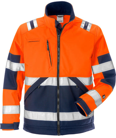Fristads Hi-Vis softshell jakke kl.2 4083 orange/marine str XL - 1