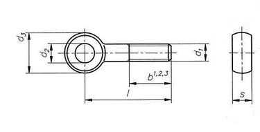 M10X100 DIN 444-B sort øjebolt - 1