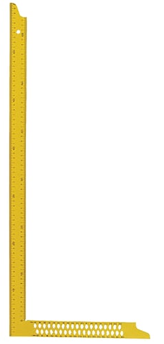 Tømrervinkel 1000x380x35 mm (Gul) Dob. skala med opmærk. huller - 1