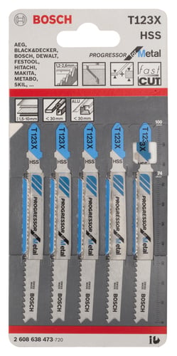 Bosch stiksavkl t 123 x met/progr 5stk - 1