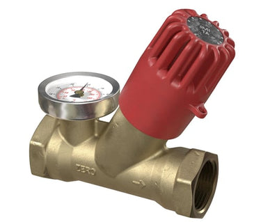 TA-Therm Zero cirkulationsventil i blyfri messing 3/4" med termometer - 1