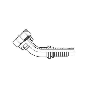 Indstik 45° 11/16" - 16 ORFS omløber 1/4" slange - 1
