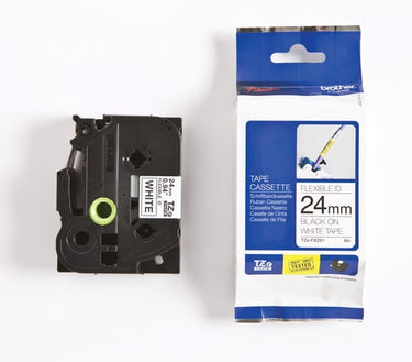 Tape Brother sort/hvid TZe FX251 24 mm fleksibel - 1