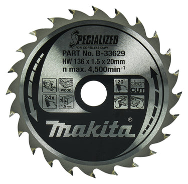 Makita HM rundsavklinge 136x20x24Z Specialized - 1
