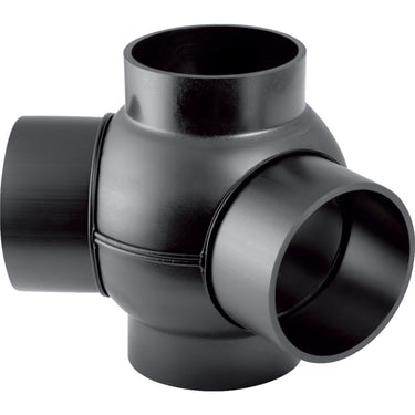PEH grenrør 88,5/135° Geberit 75/75/75 mm 3-grene sort - 1