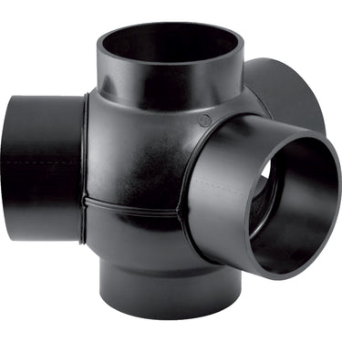 PEH grenrør 88,5/135° Geberit 110/110 mm 3-grene sort - 1